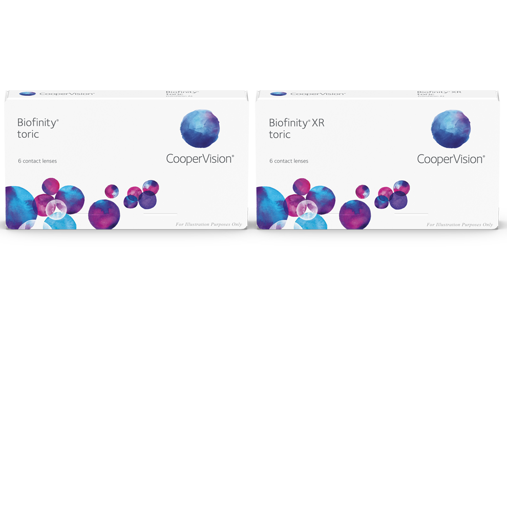Biofinity XR Toric contact lenses boxes