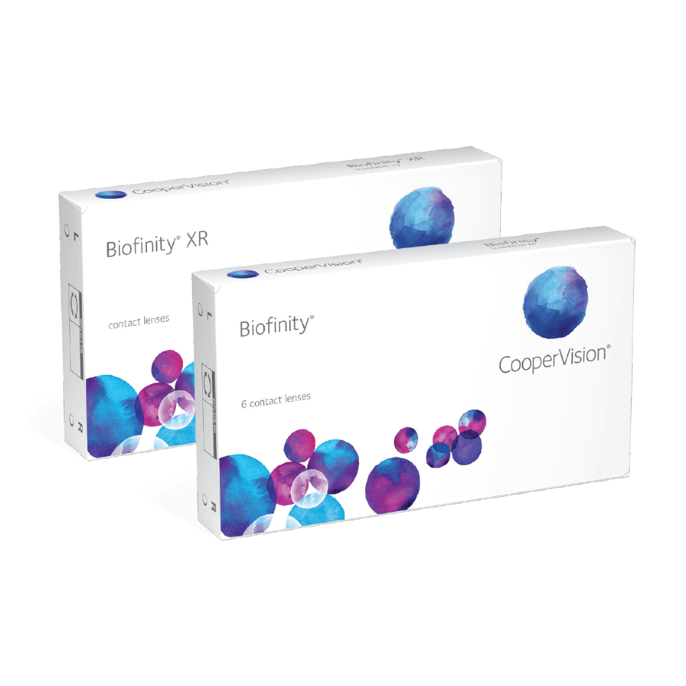 Biofinity XR contact lenses boxes